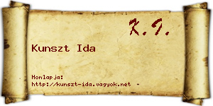 Kunszt Ida névjegykártya